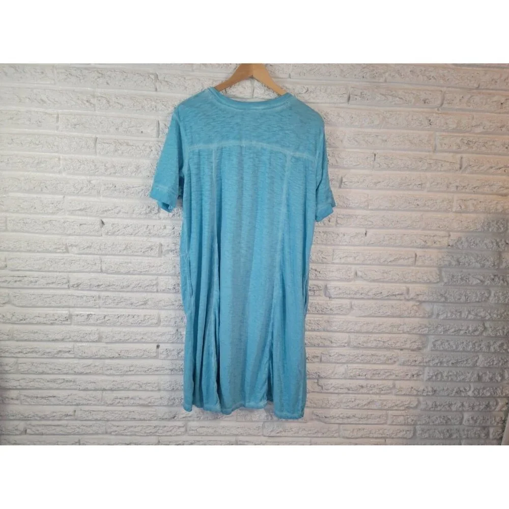 LOGO Lori Goldstein QVC Womens Dress XLP Mini Short Sleeve Blue Heather BLU247E
